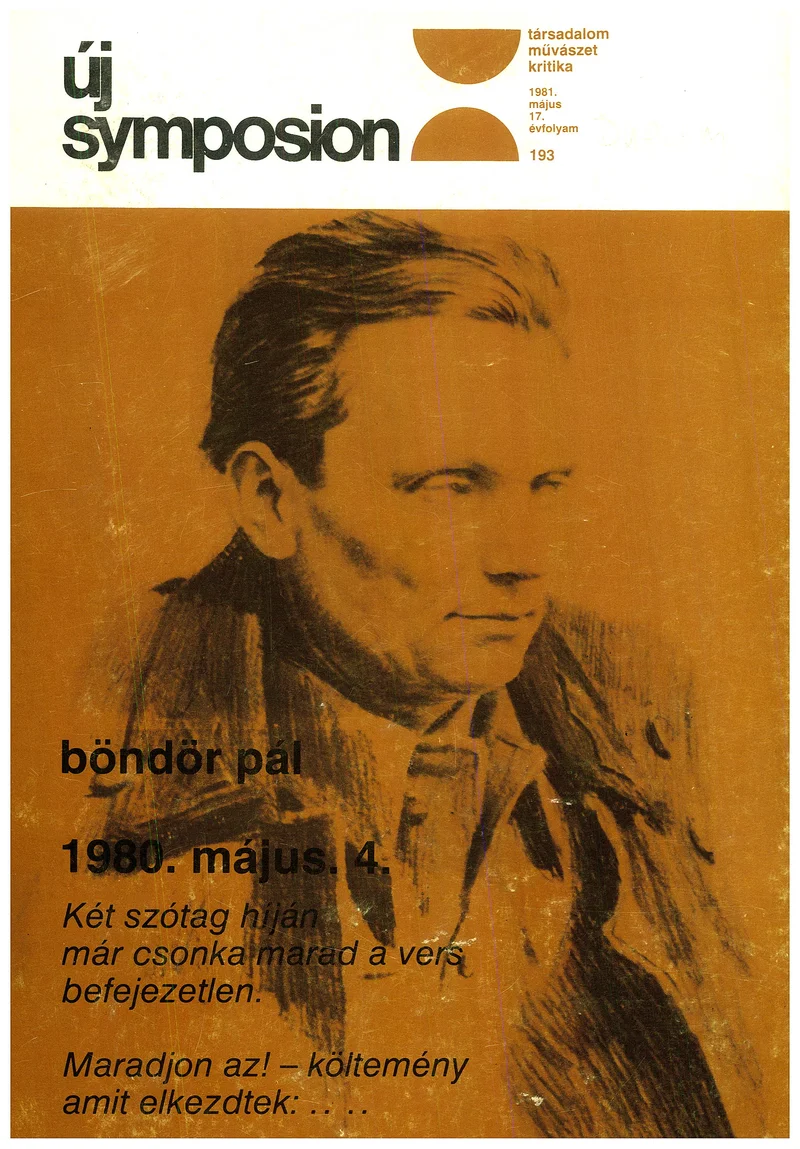 Új Symposion, 17. évf. 1981. május. 193. sz. 145–184. oldal
