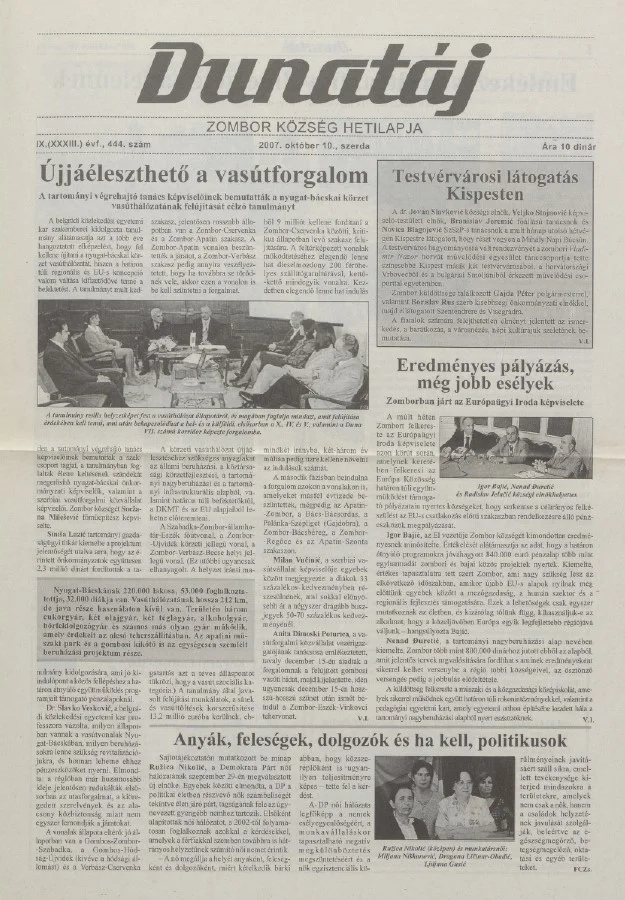Dunatáj, 9. évf. 2007. október 10. 444. sz.