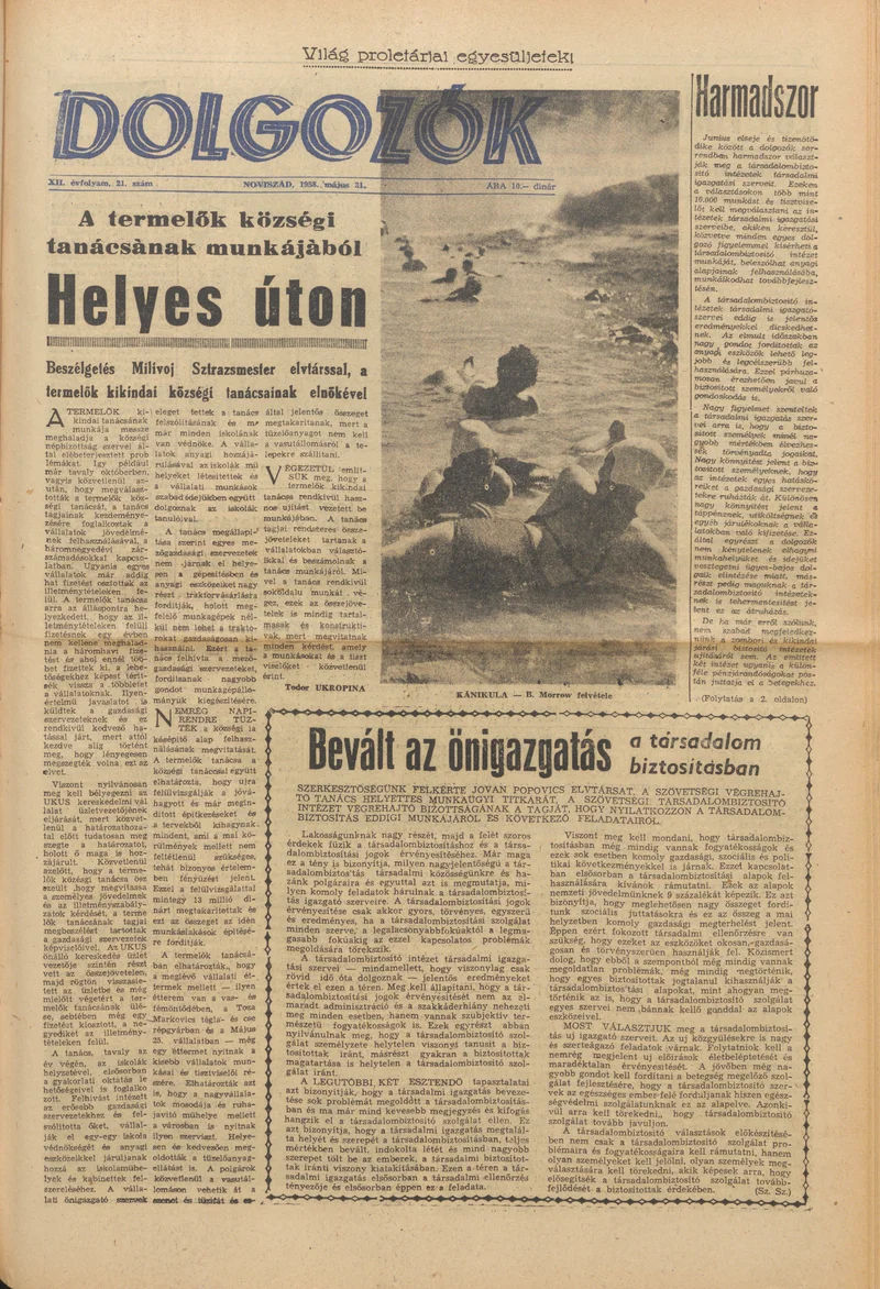 Dolgozók, 12. évf. 1958. május 31. 21. sz.