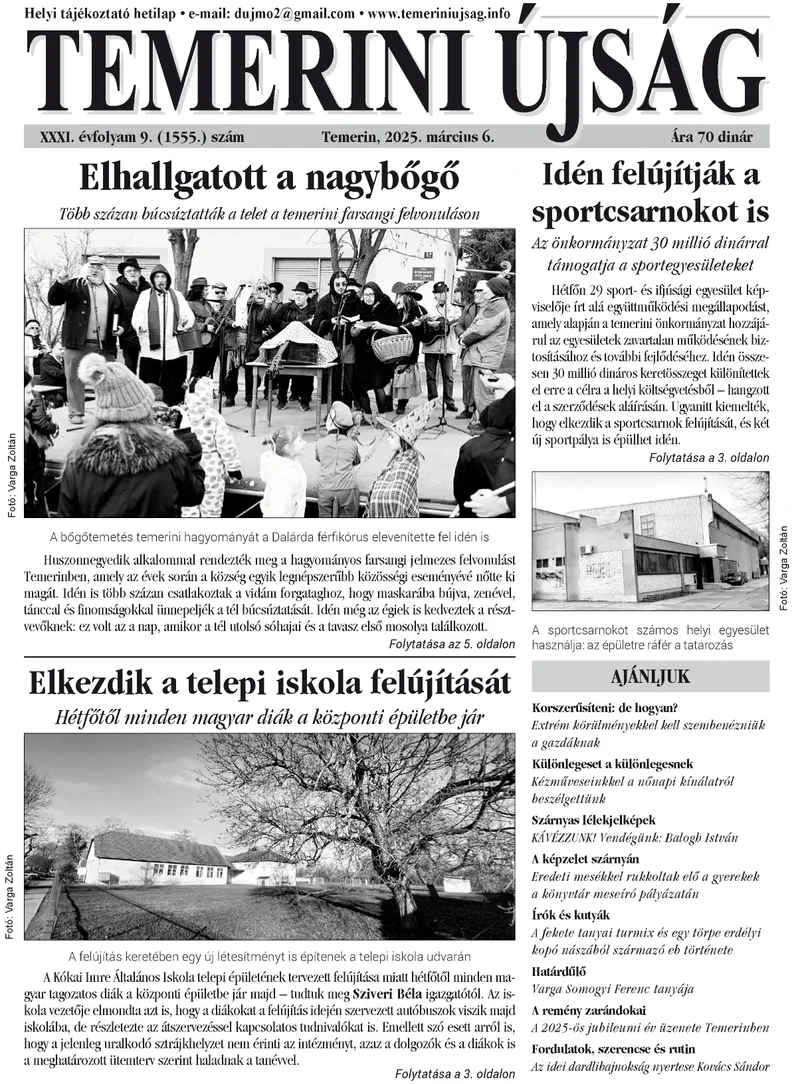 Temerini Újság, 31. évf. 2025. március 6. 9. sz.