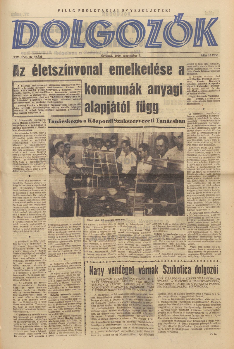 Dolgozók, 14. évf. 1960. szeptember 9. 37. sz.