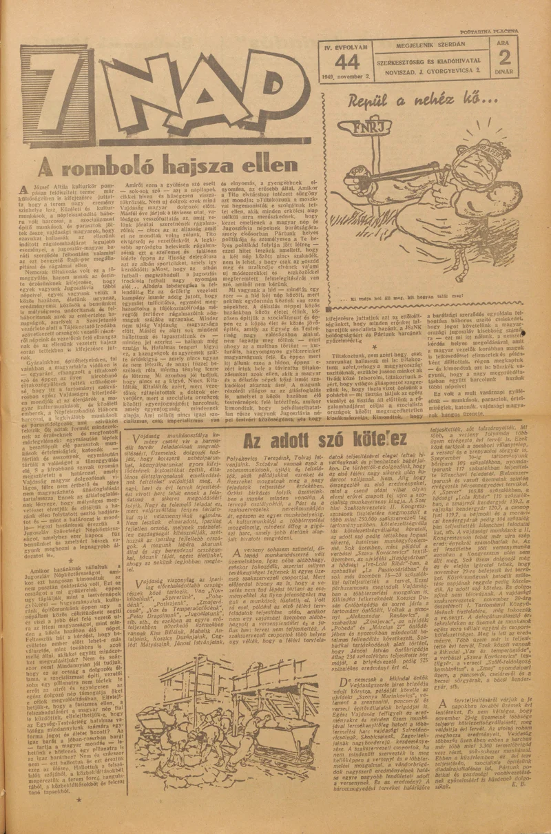 7 Nap, 4. évf. 1949. november 2. 44. sz. 1–4. oldal