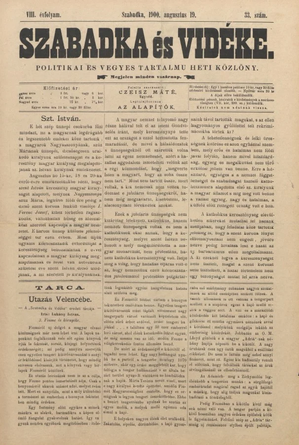 Szabadka és vidéke II, 8. évf. 1990. augusztus 19. 33. sz.