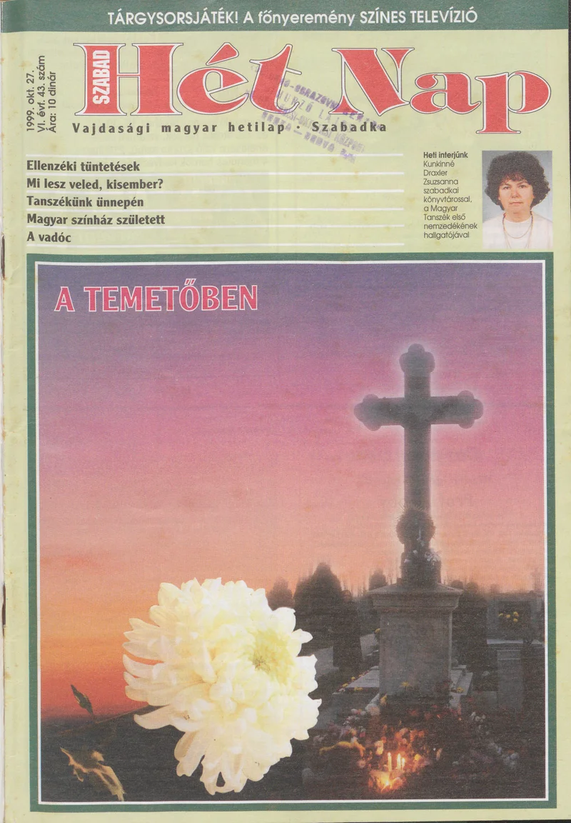 Szabad Hét Nap, 6. évf. 1999. október 27. 43. sz.