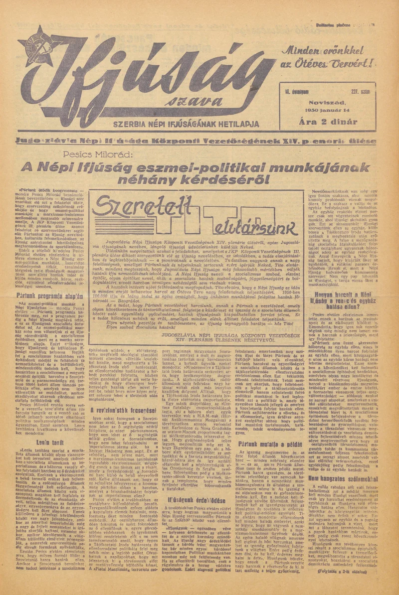 Ifjúság Szava, 6. évf. 1950. január 14. 227. sz.