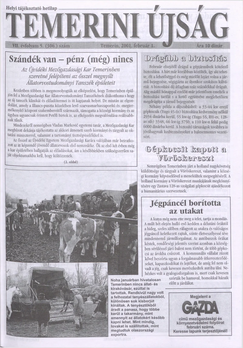 Temerini Újság, 7. évf. 2001. február 1. 5. sz.