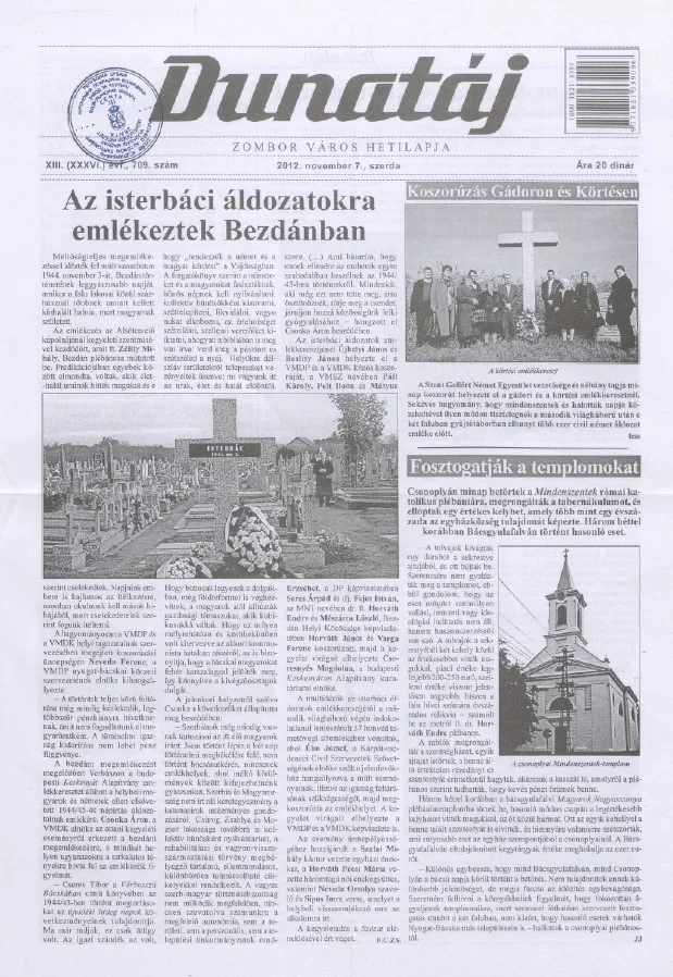 Dunatáj, 14. évf. 2012. november 7. 709. sz.