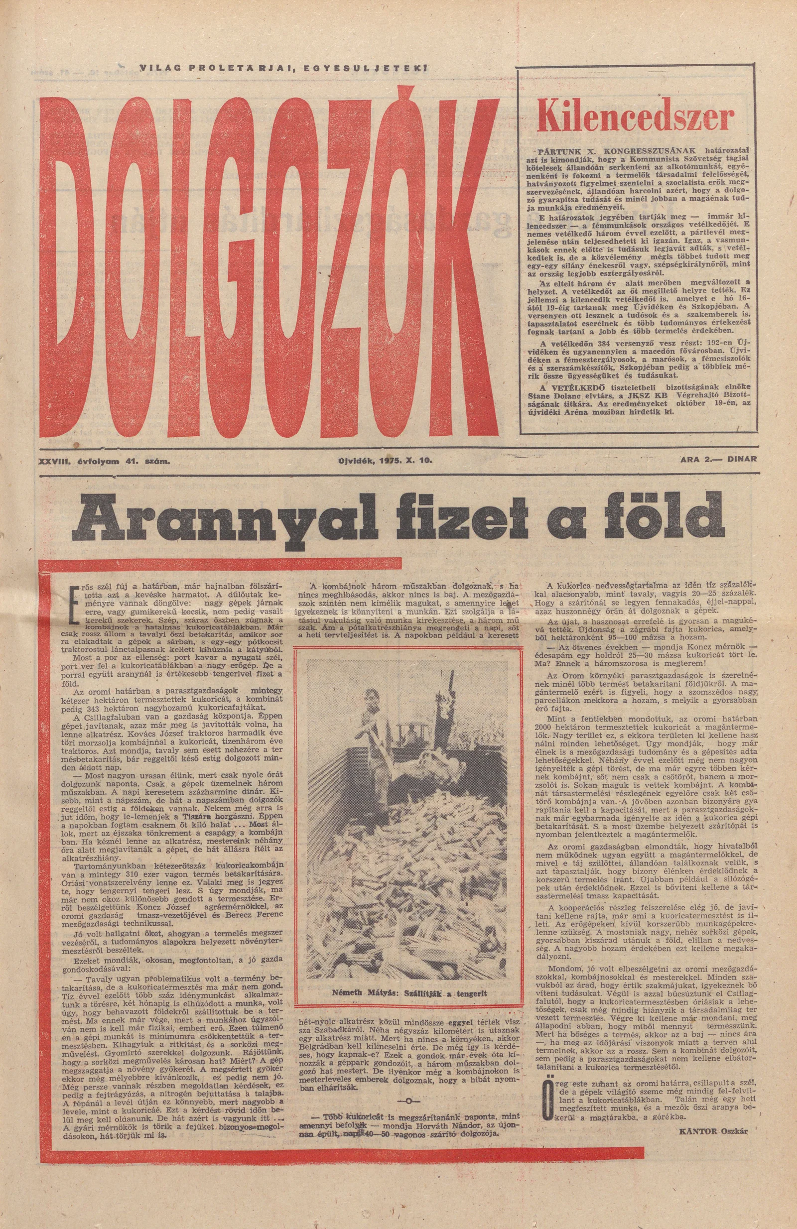 Dolgozók, 29. évf. 1975. október 10. 41. sz.