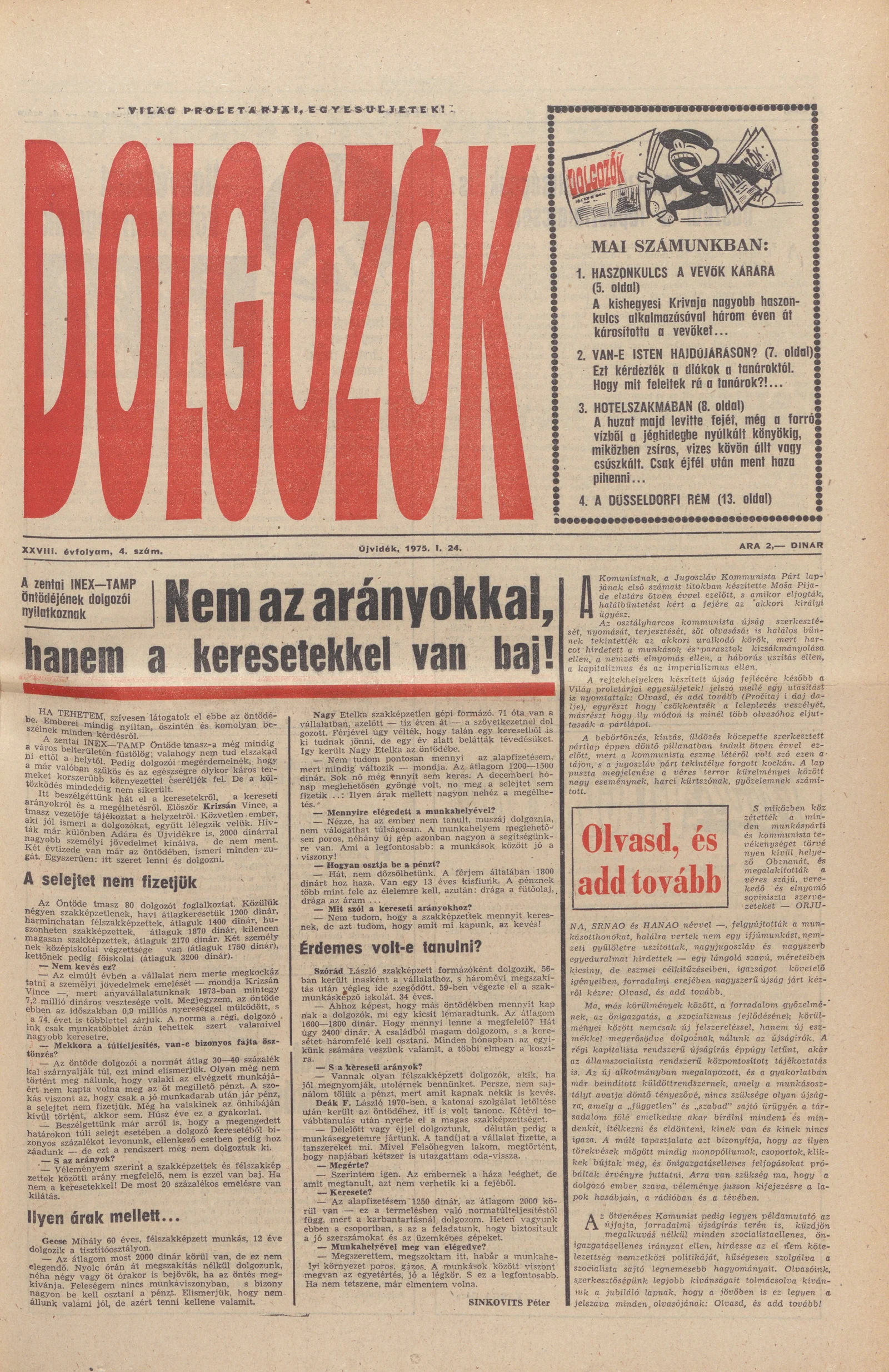 Dolgozók, 29. évf. 1975. január 24. 4. sz.