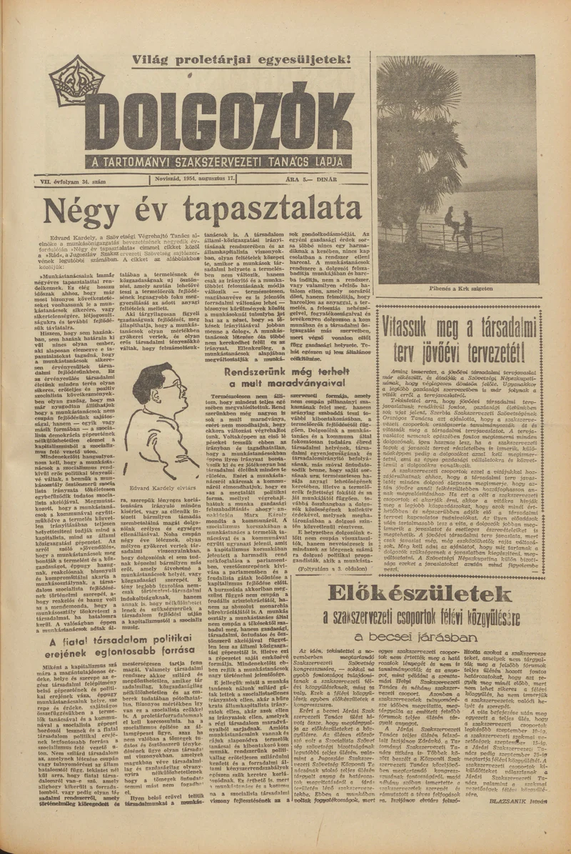 Dolgozók, 8. évf. 1954. augusztus 17. 34. sz.
