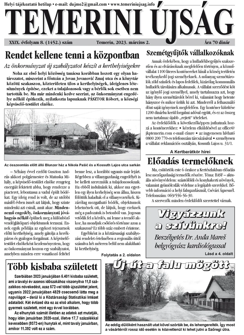 Temerini Újság, 29. évf. 2023. március 2. 8. sz.