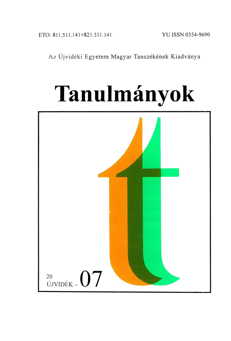 Tanulmányok, 37. évf. 2007. 40. sz. 1–209. oldal