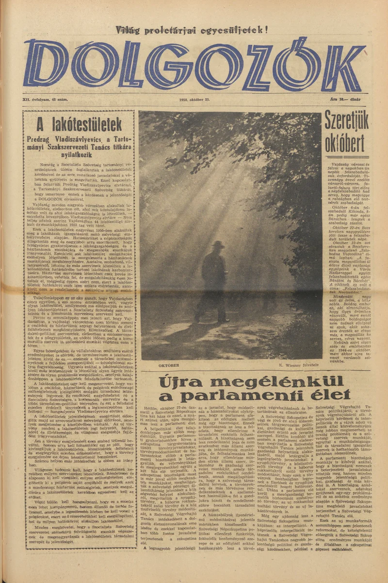 Dolgozók, 12. évf. 1958. október 25. 42. sz.