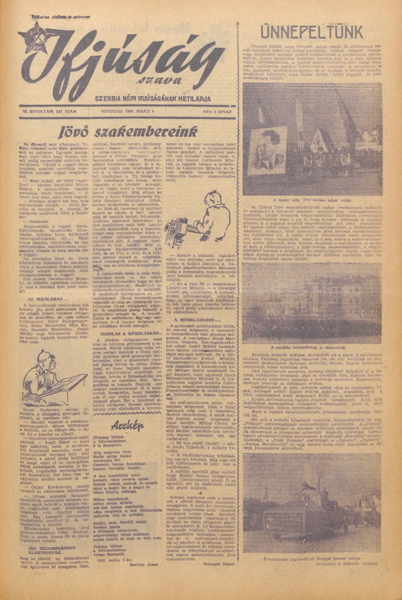 Ifjúság Szava, 6. évf. 1950. május 6. 243. sz.