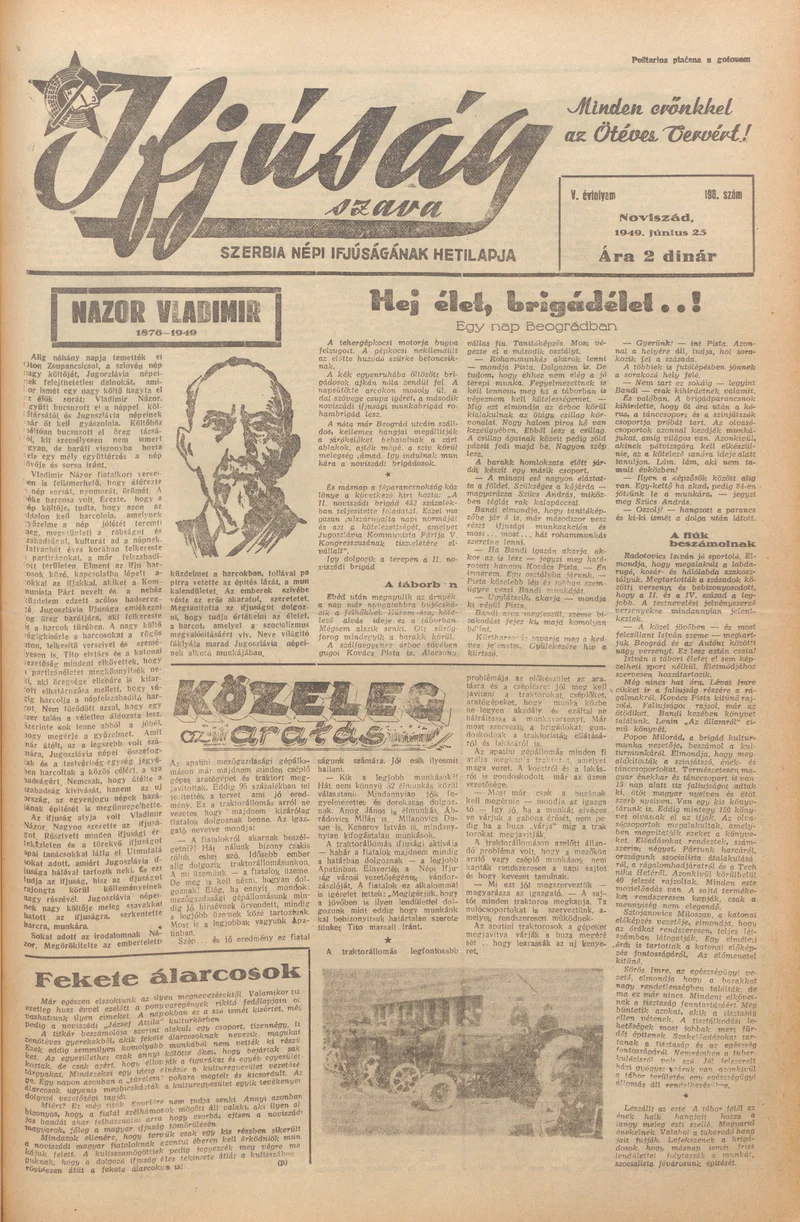 Ifjúság Szava, 5. évf. 1949. június 25. 198. sz.