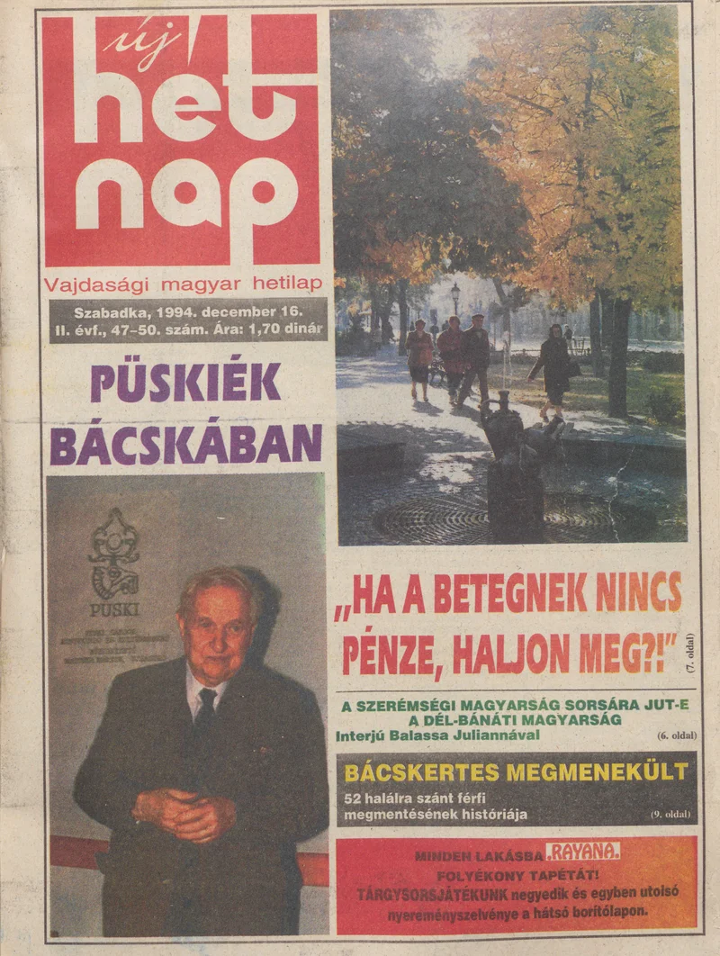 Új Hét Nap, 2. évf. 1994. december 16. 47–50. sz.
