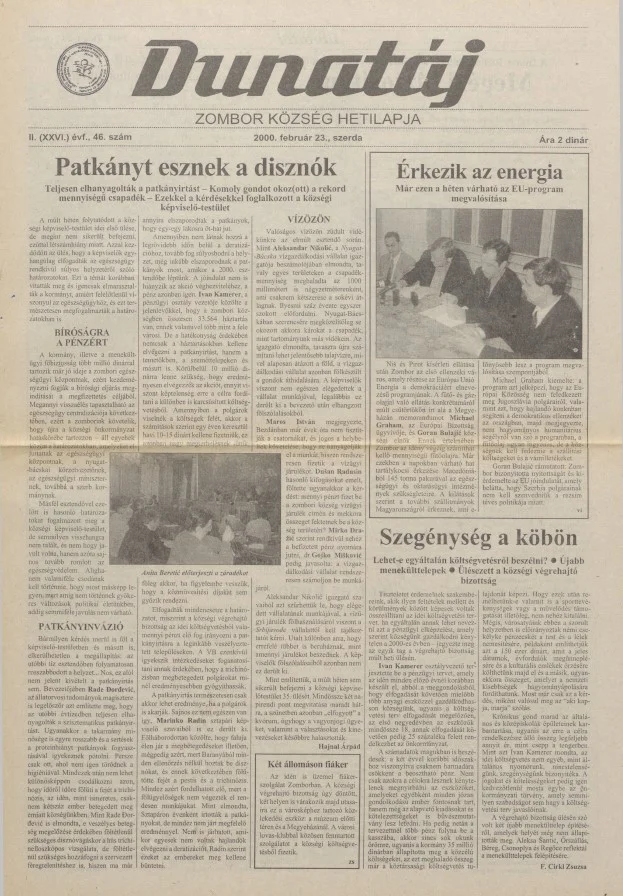 Dunatáj, 2. évf. 2000. február 23. 46. sz.