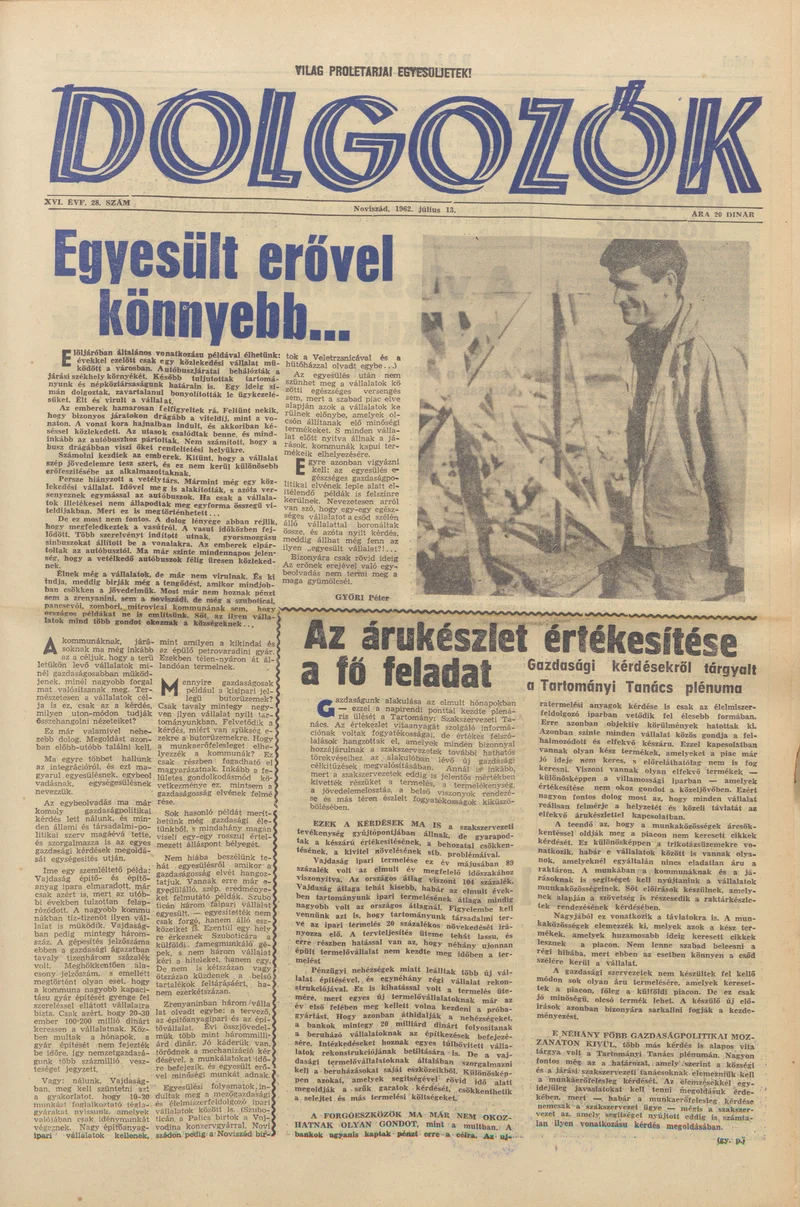 Dolgozók, 16. évf. 1962. július 13. 28. sz.