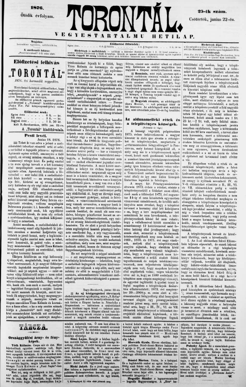 Torontál, 5. évf. 1876. június 22. 25. sz.