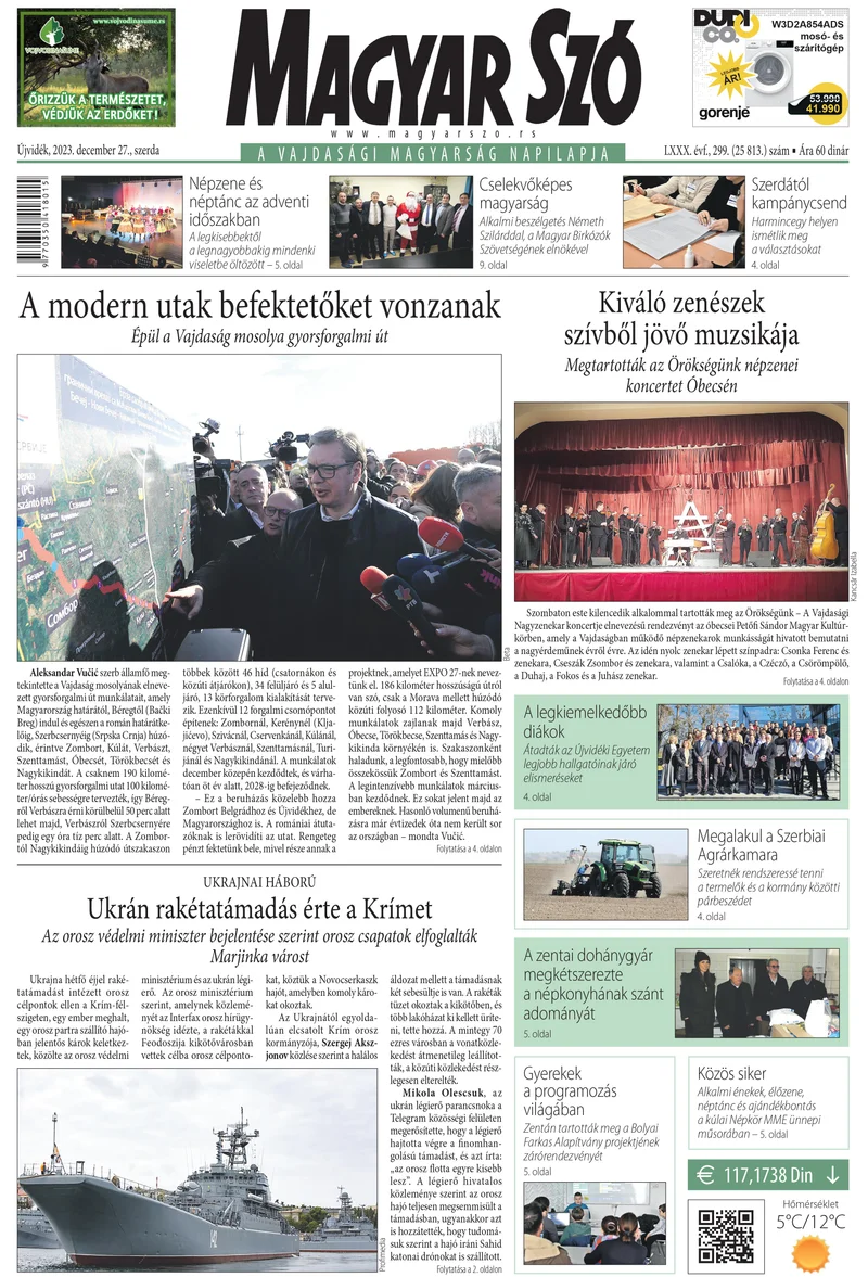 Magyar Szó, 80. évf. 2023. december 27. 299. sz.