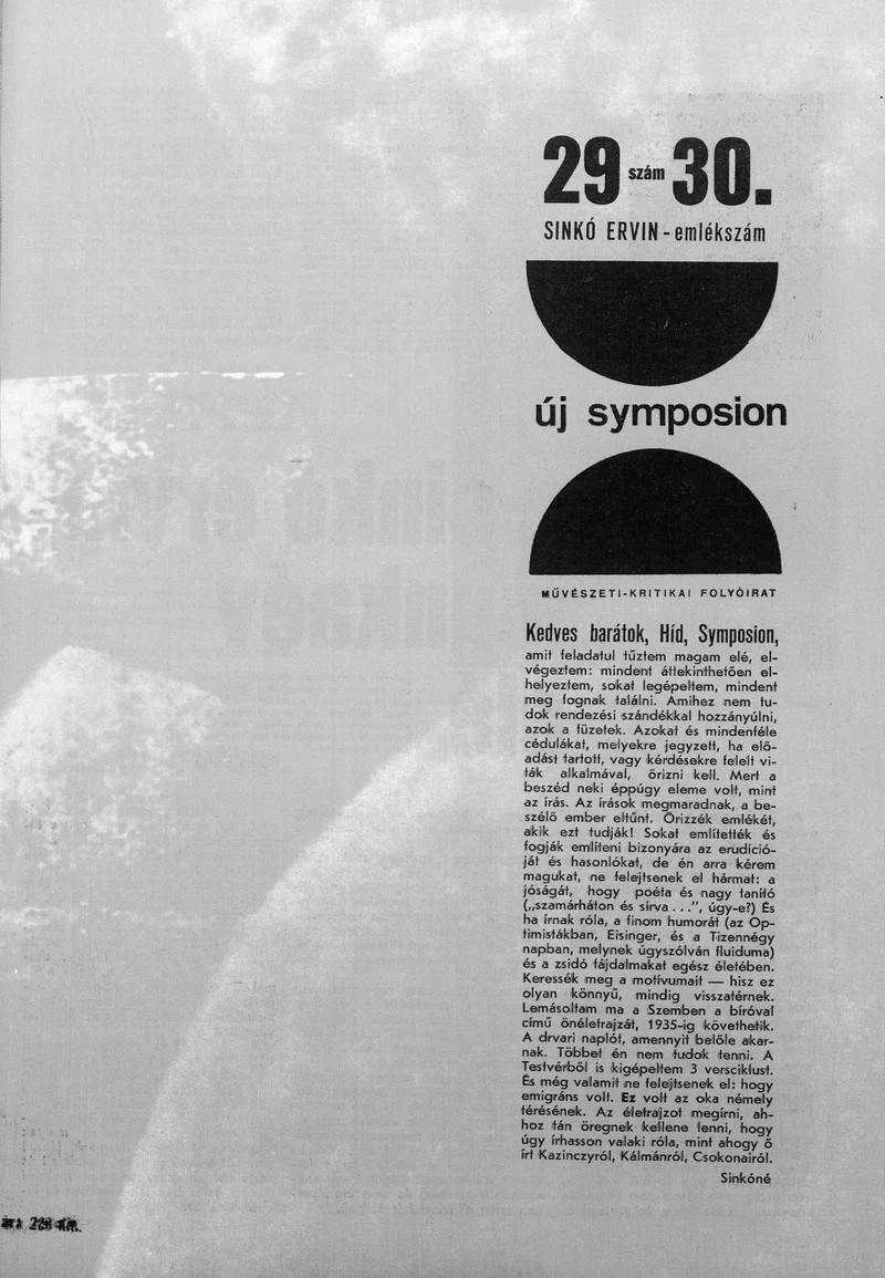 Új Symposion, 3. évf. 1967. szeptember – október. 29–30. sz. 1–48. oldal