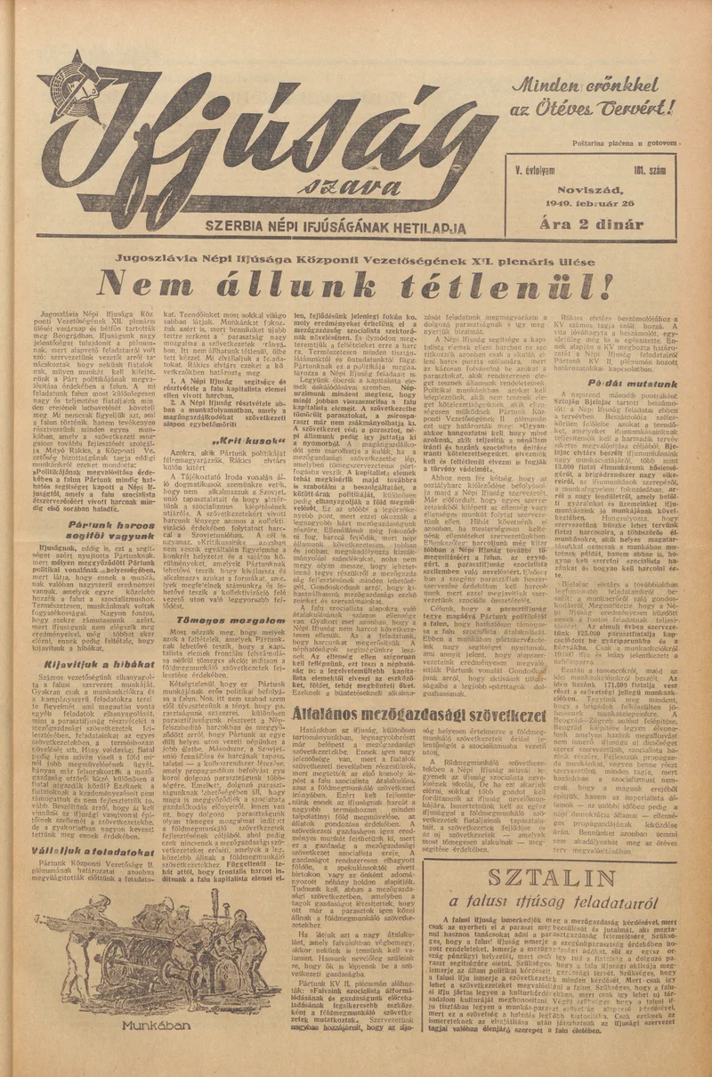 Ifjúság Szava, 5. évf. 1949. február 26. 181. sz.