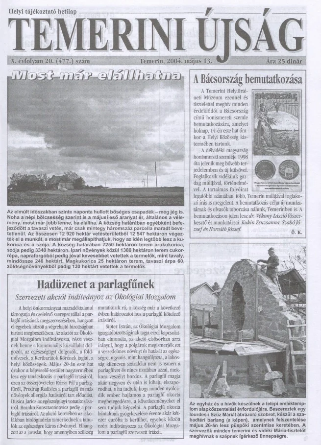 Temerini Újság, 10. évf. 2004. május 13. 20. sz.