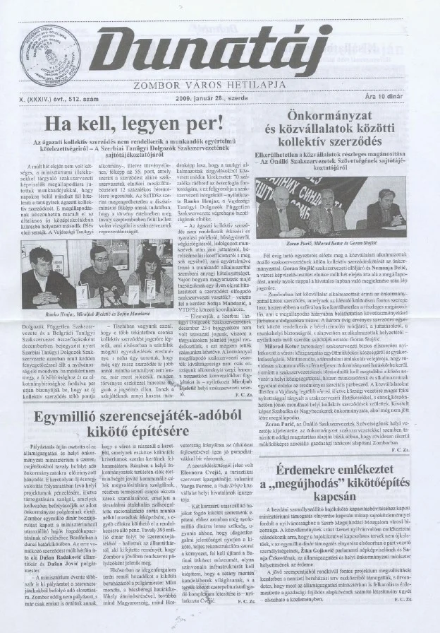 Dunatáj, 11. évf. 2009. január 28. 512. sz.