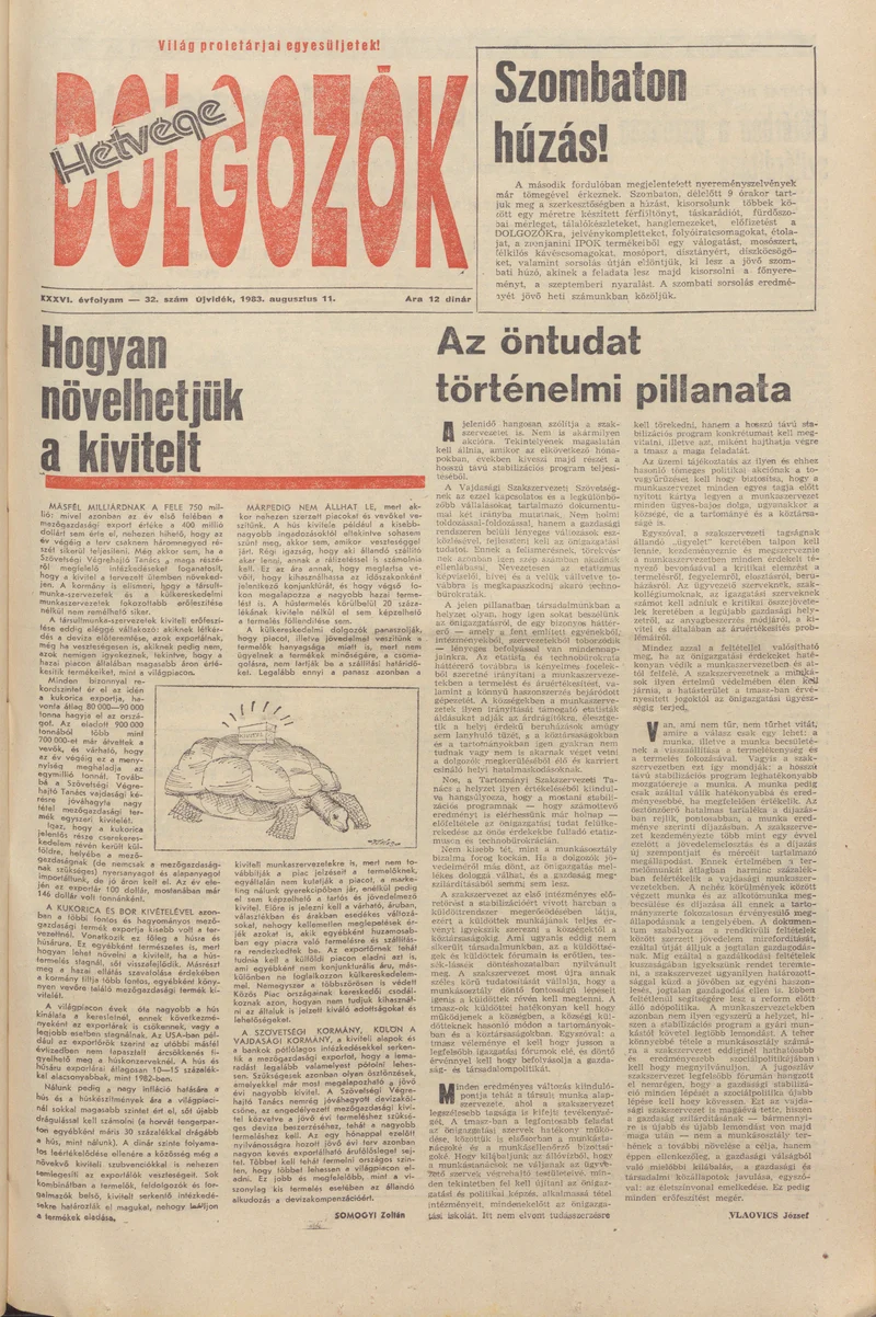 Dolgozók, 37. évf. 1983. augusztus 11. 32. sz.