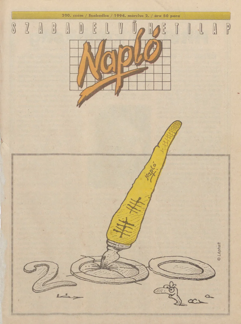 Napló - Szabadelvű hetilap, 5. évf. 1994. március 2. 200. sz.