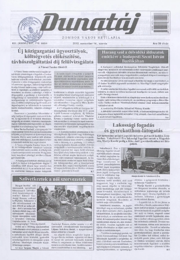 Dunatáj, 14. évf. 2012. november 14. 710. sz.