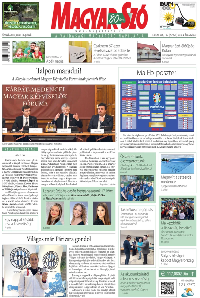 Magyar Szó, 81. évf. 2024. június 14. 135. sz. 1–16. oldal