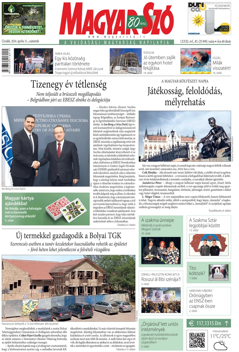 Magyar Szó, 81. évf. 2024. április 11. 83. sz. 1–20. oldal