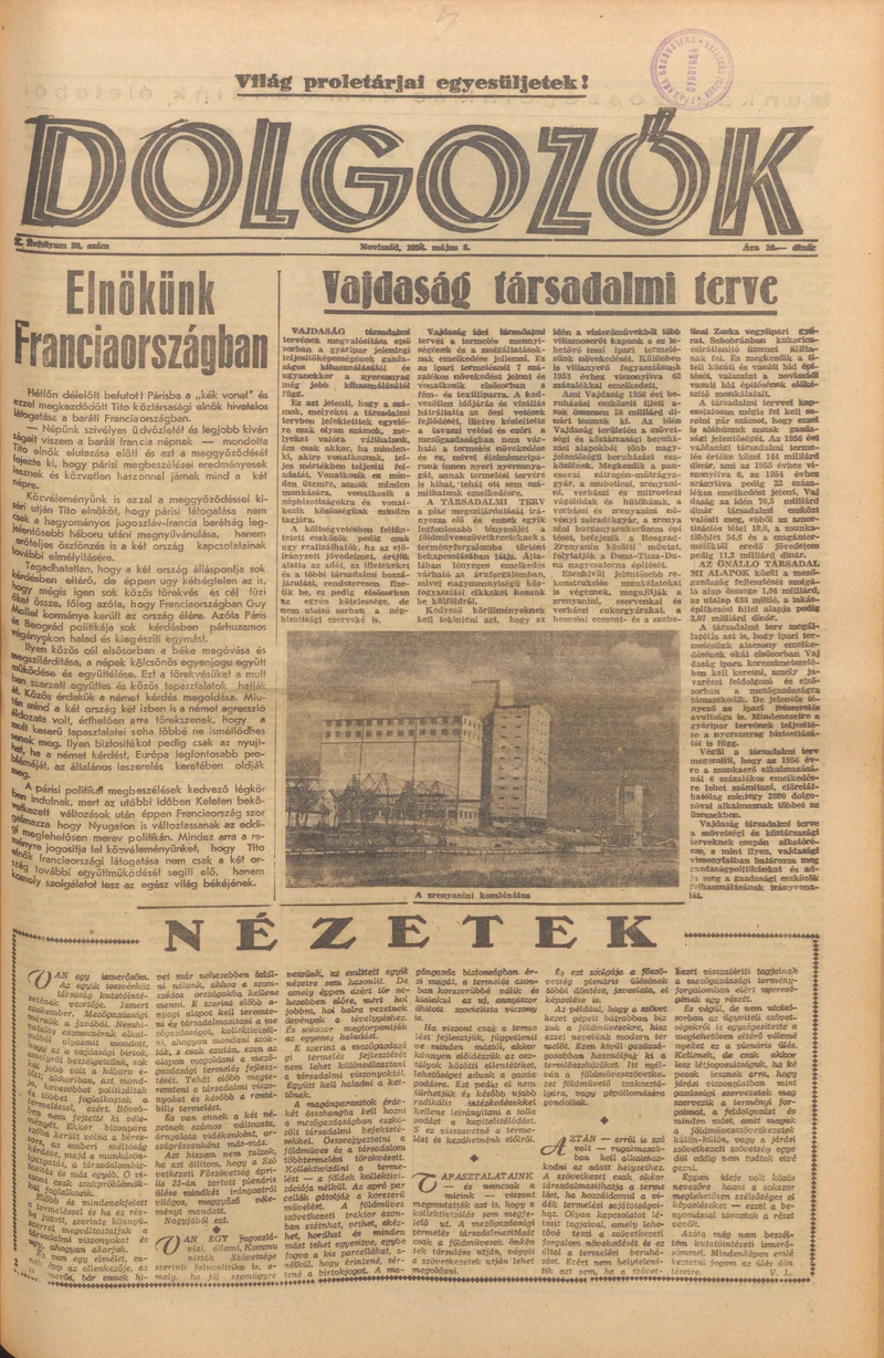 Dolgozók, 10. évf. 1956. május 8. 20. sz.