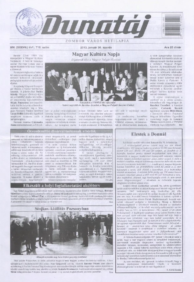 Dunatáj, 15. évf. 2013. január 30. 718. sz.