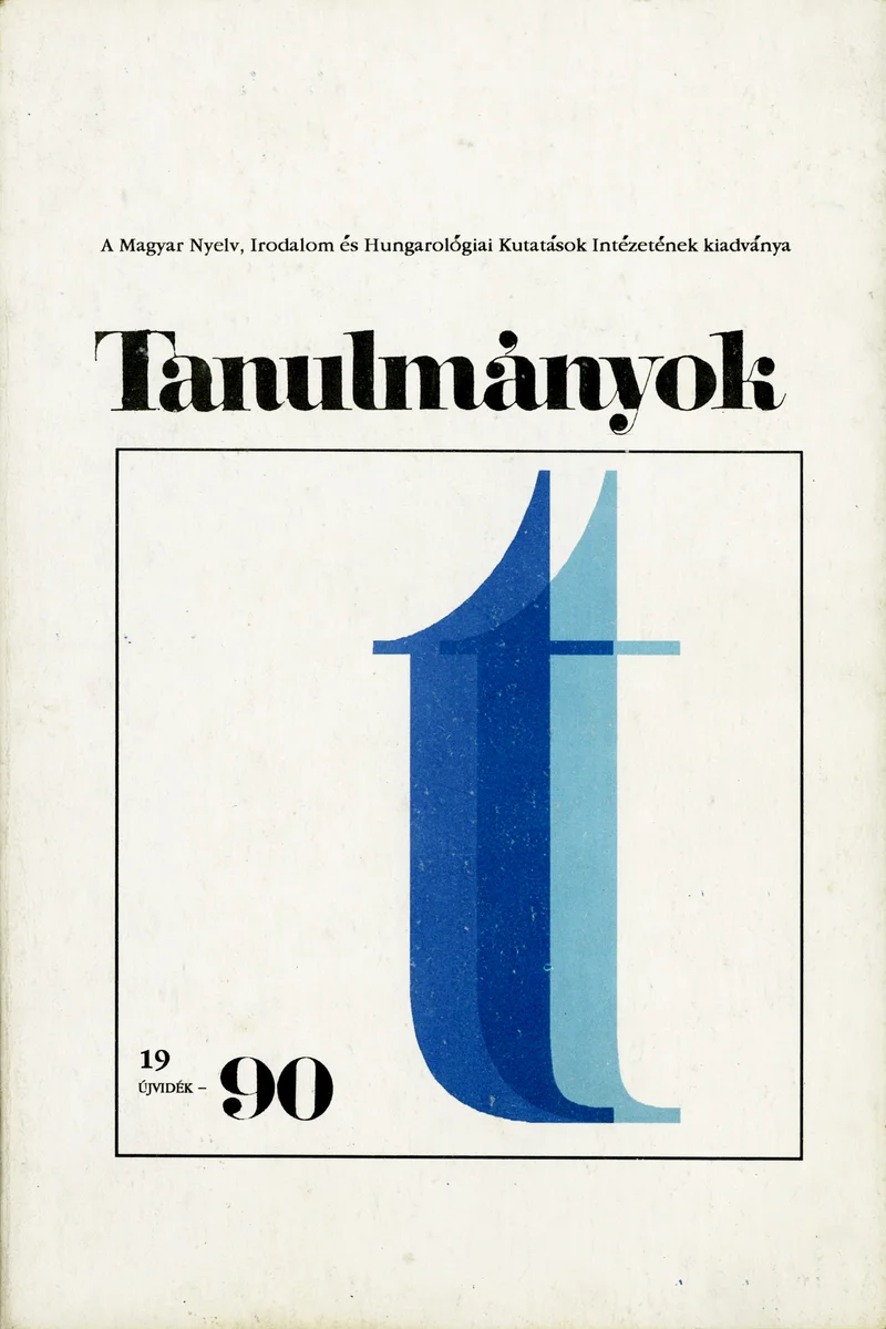 Tanulmányok, 20. évf. 1990. 23. sz. 1–206. oldal
