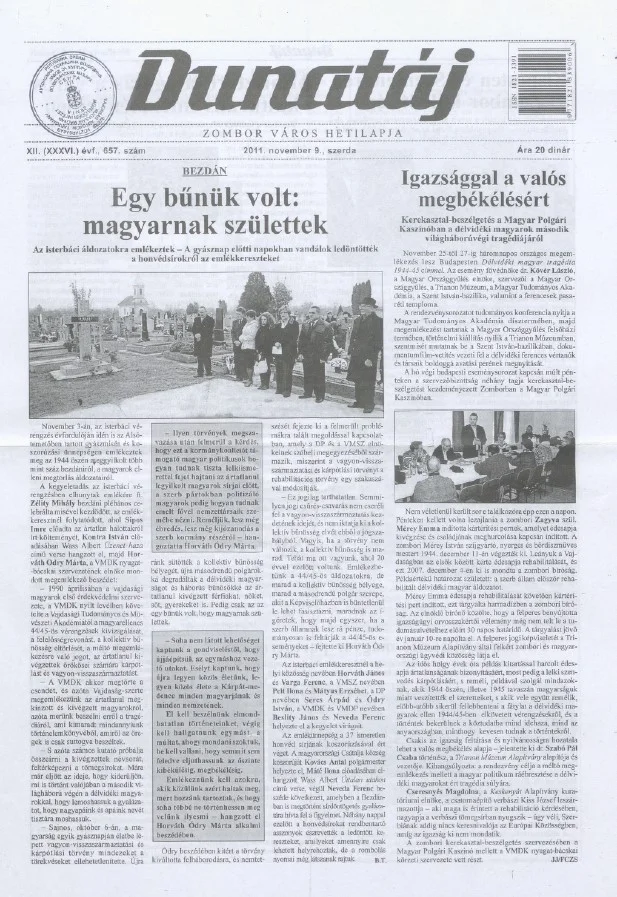 Dunatáj, 13. évf. 2011. november 9. 657. sz.