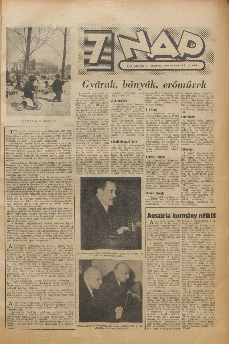 7 Nap, 8. évf. 1953. március 29. 13. sz. 1–12. oldal