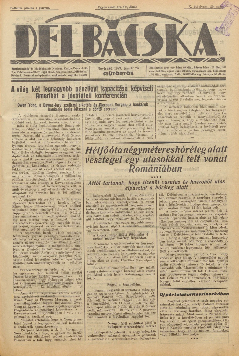 Délbácska, 10. évf. 1929. január 24. 20. sz.