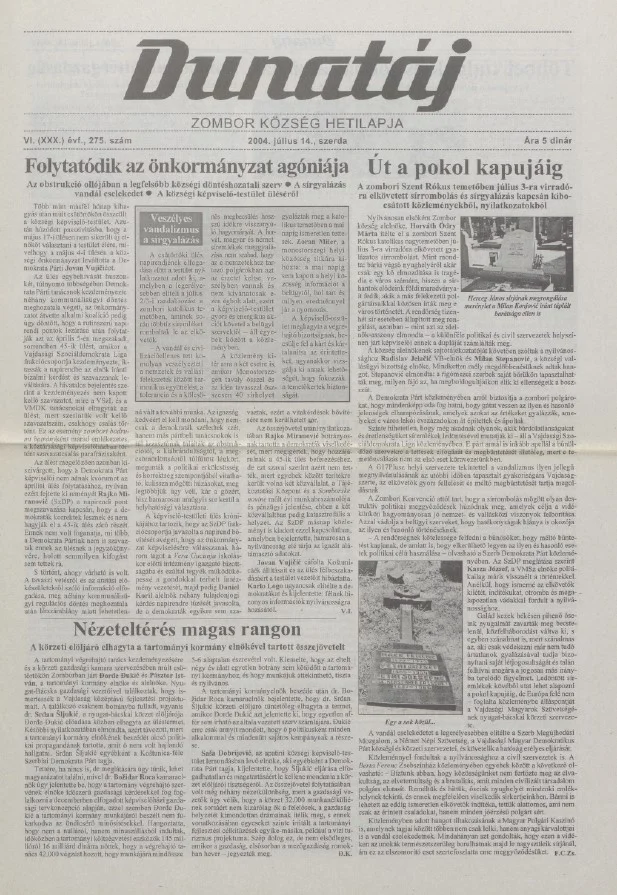 Dunatáj, 6. évf. 2004. július 14. 275. sz.