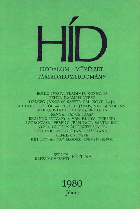 Híd, 44. évf. 1980. június. 6. sz. 721–864. oldal
