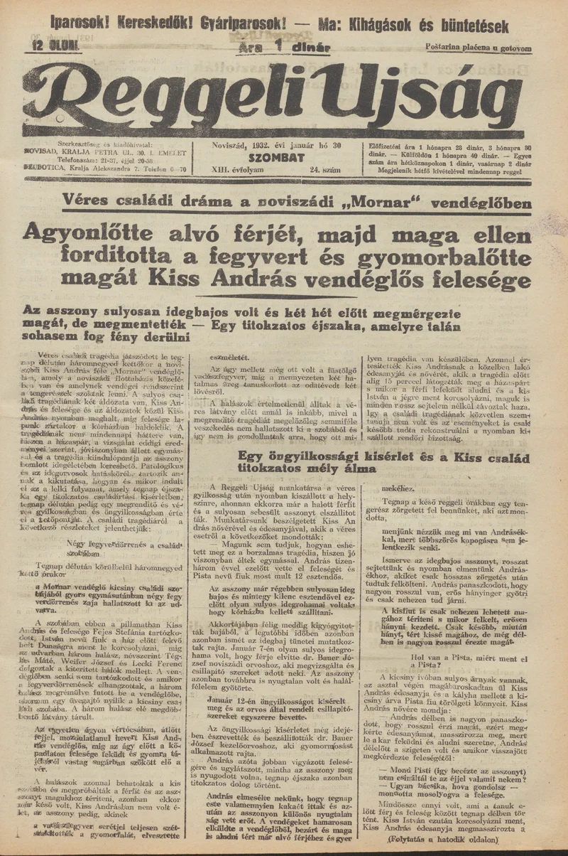 Reggeli Újság, 13. évf. 1932. január 30. 24. sz.