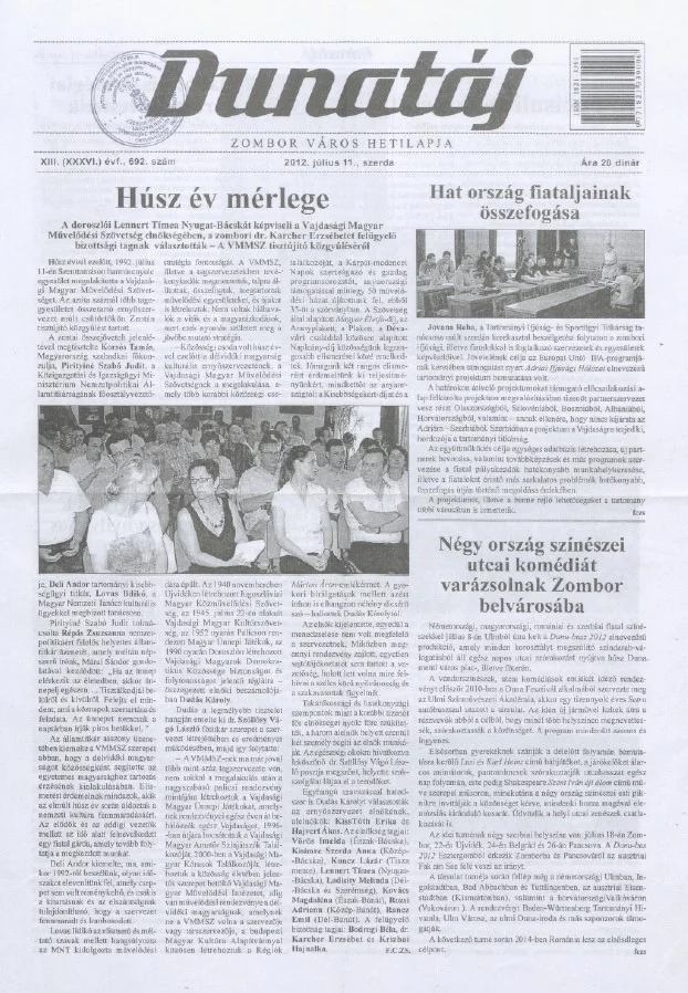 Dunatáj, 14. évf. 2012. július 11. 692. sz.