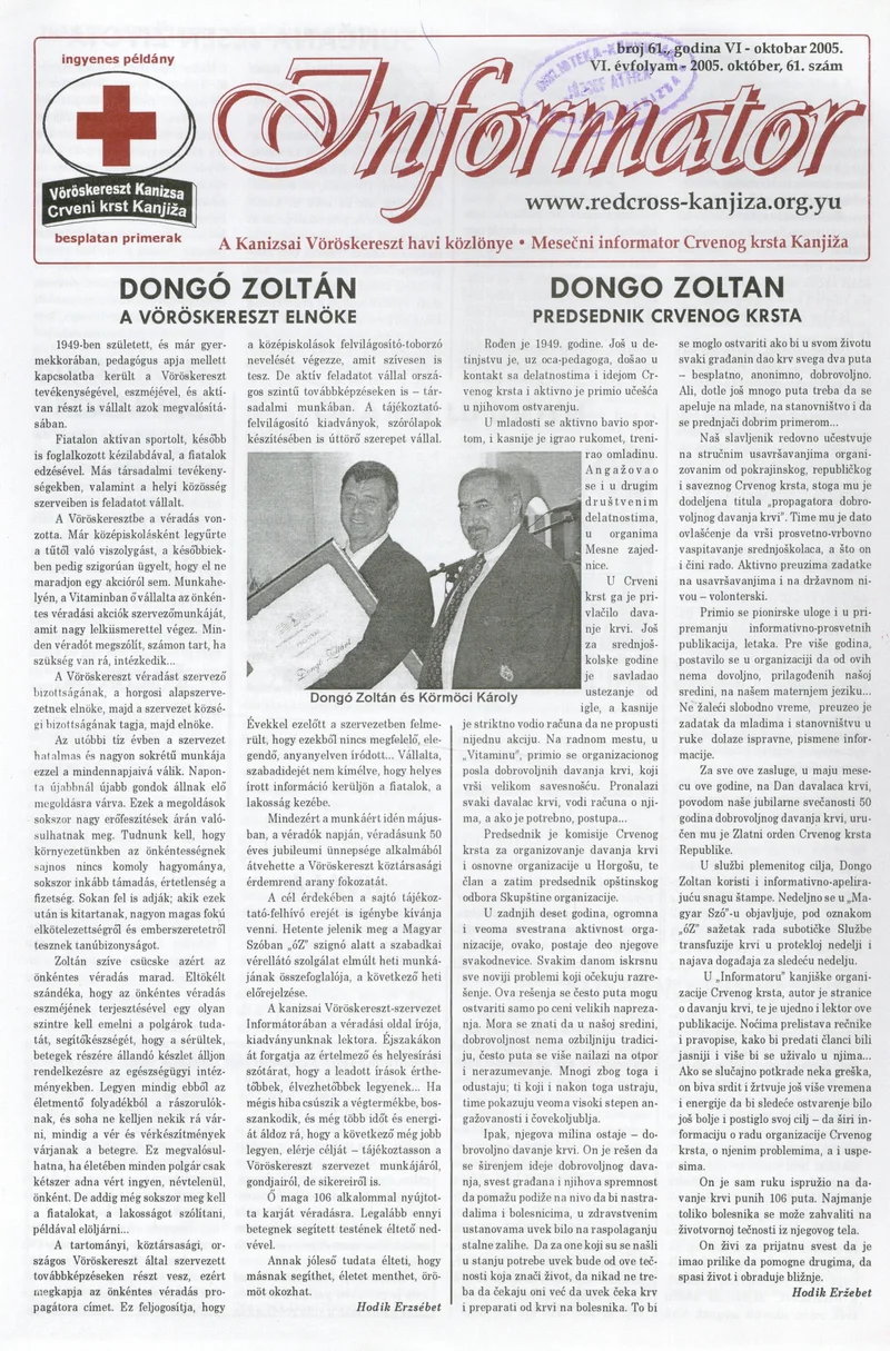 Informator, 6. évf. 2005. október 2. 61. sz.