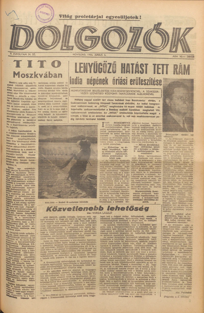 Dolgozók, 10. évf. 1956. június 5. 24. sz.