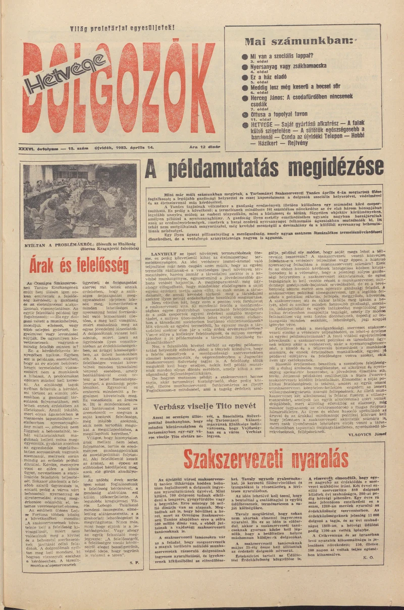 Dolgozók, 37. évf. 1983. április 14. 15. sz.