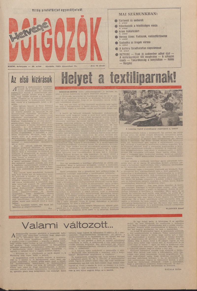 Dolgozók, 37. évf. 1983. december 15. 50. sz.