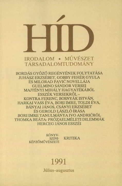 Híd, 55. évf. 1991. július – augusztus. 7–8. sz. 633–756. oldal