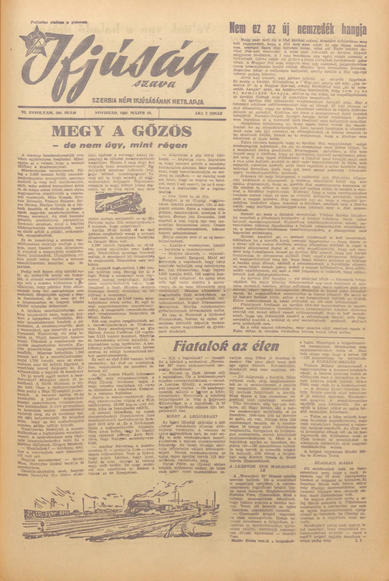 Ifjúság Szava, 6. évf. 1950. május 13. 244. sz.