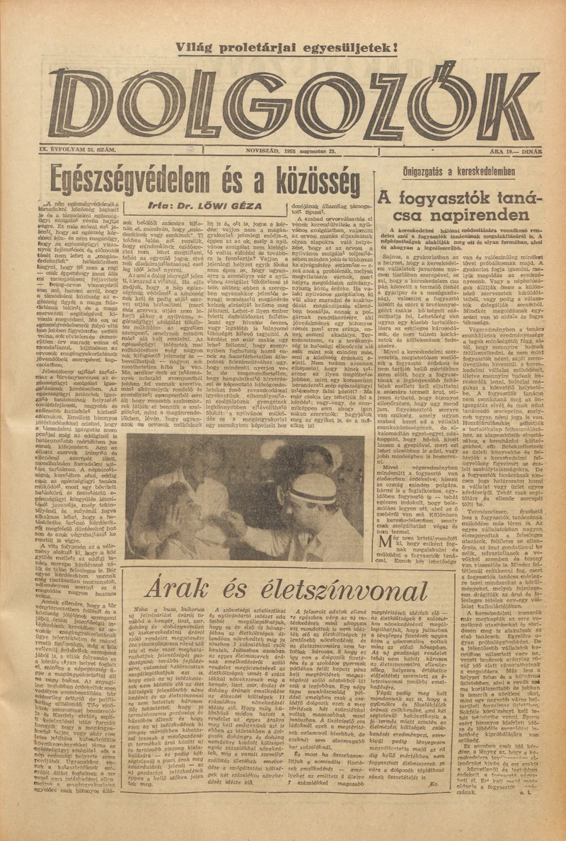 Dolgozók, 9. évf. 1955. augusztus 23. 33. sz.